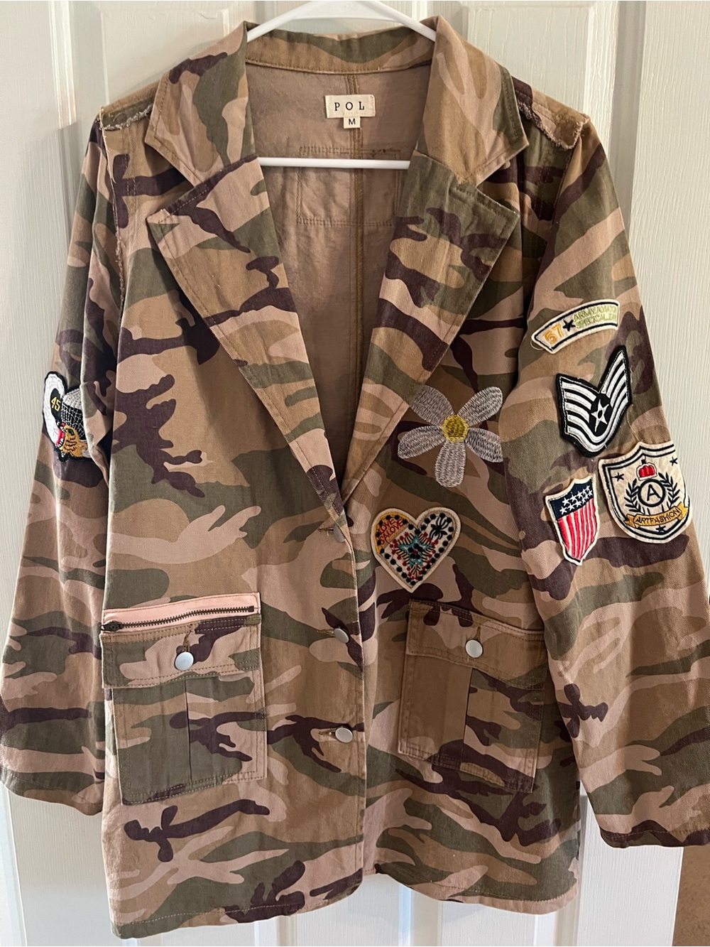 POL | Oversized Camo Patches Blazer Jacket